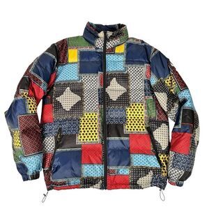 Stussy Puffer Patchwork Multicolor Jacket Size M NWT